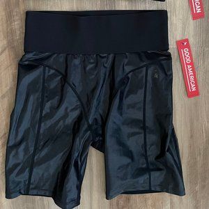 Good American Midnight Shine Bike Shorts & Sports Bra, Medium (GA Size 2)